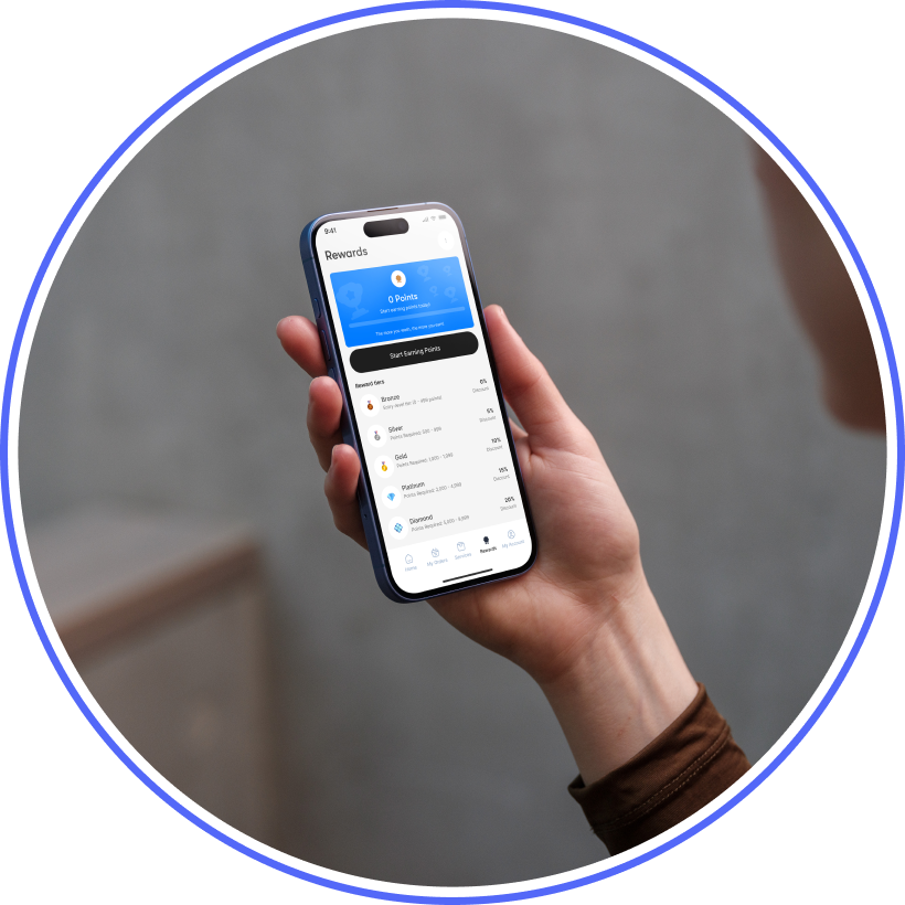 Washroom app on smartphone